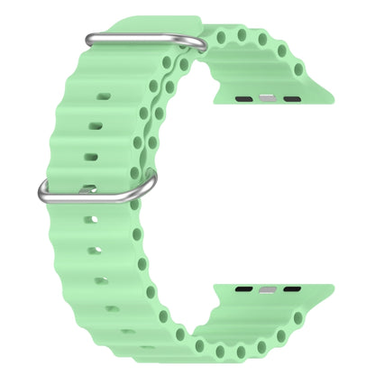 Ocean Silicone Watch Band for Apple Watch Series 8&7 41mm / SE 2&6&SE&5&4 40mm / 3&2&1 38mm (Pistachio Green) by buy2fix