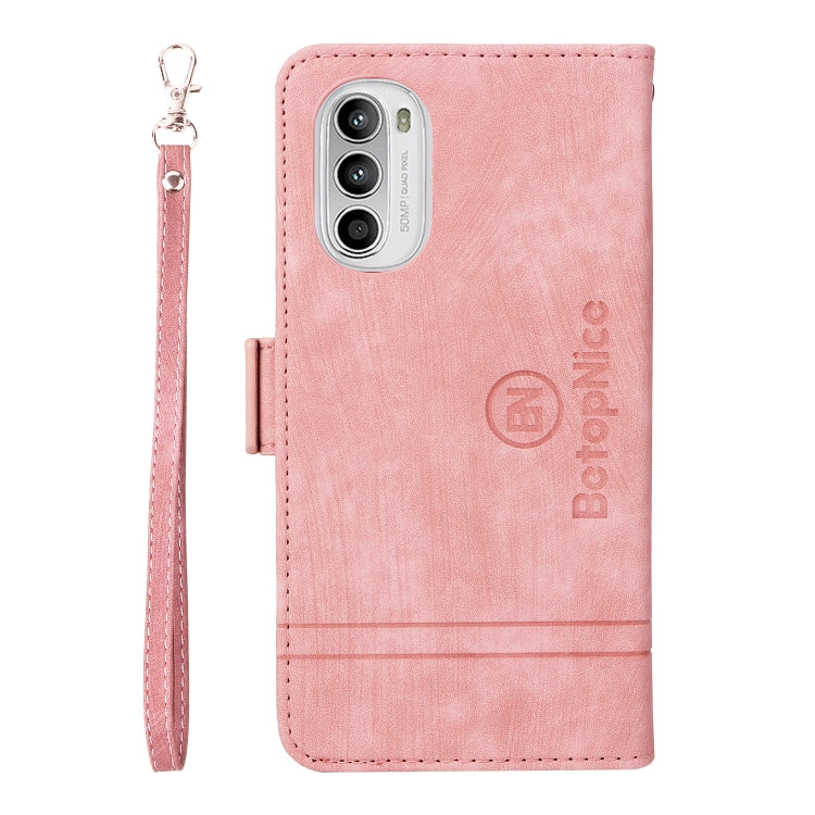 For Motorola Moto G52 / G82 BETOPNICE Dual-side Buckle Leather Phone Case(Pink) - Motorola Cases by BETOPNICE | Online Shopping UK | buy2fix