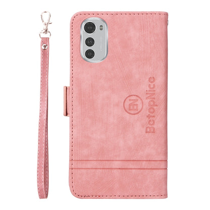 For Motorola Moto E32 BETOPNICE Dual-side Buckle Leather Phone Case(Pink) - Motorola Cases by BETOPNICE | Online Shopping UK | buy2fix