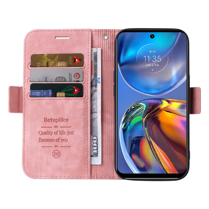 For Motorola Moto E32 BETOPNICE Dual-side Buckle Leather Phone Case(Pink) - Motorola Cases by BETOPNICE | Online Shopping UK | buy2fix