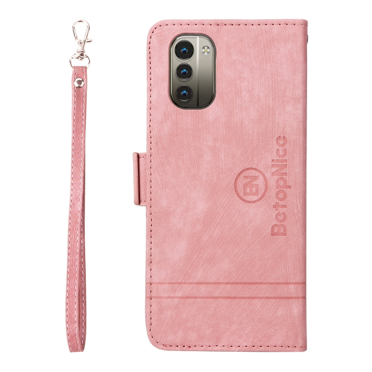 For Nokia G21 BETOPNICE Dual-side Buckle Leather Phone Case(Pink) - Nokia Cases by BETOPNICE | Online Shopping UK | buy2fix