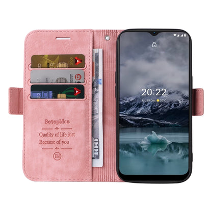 For Nokia G21 BETOPNICE Dual-side Buckle Leather Phone Case(Pink) - Nokia Cases by BETOPNICE | Online Shopping UK | buy2fix