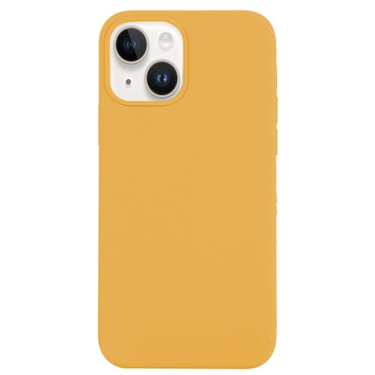 For iPhone 14 Plus Solid Silicone Phone Case(Gold)