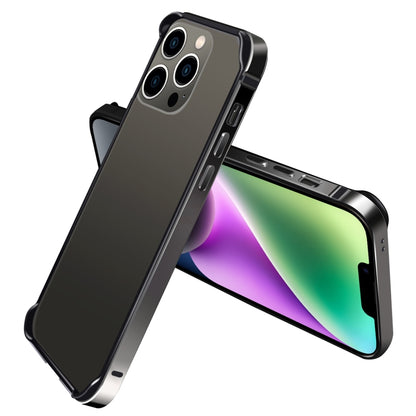 For iPhone 14 TPU + Aluminum Alloy Frame Phone Case(Black) - iPhone 14 Cases by buy2fix | Online Shopping UK | buy2fix
