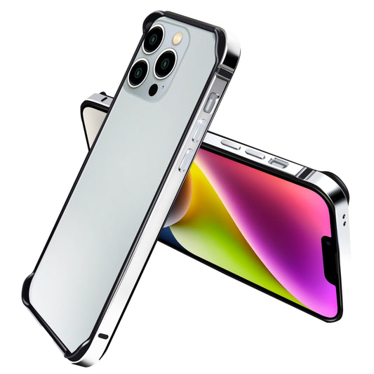 For iPhone 14 Plus TPU + Aluminum Alloy Frame Phone Case(Silver) - iPhone 14 Plus Cases by buy2fix | Online Shopping UK | buy2fix