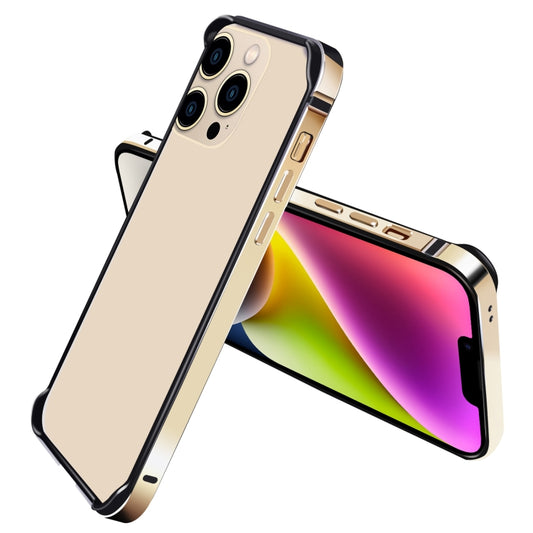 For iPhone 14 Plus TPU + Aluminum Alloy Frame Phone Case(Gold) - iPhone 14 Plus Cases by buy2fix | Online Shopping UK | buy2fix