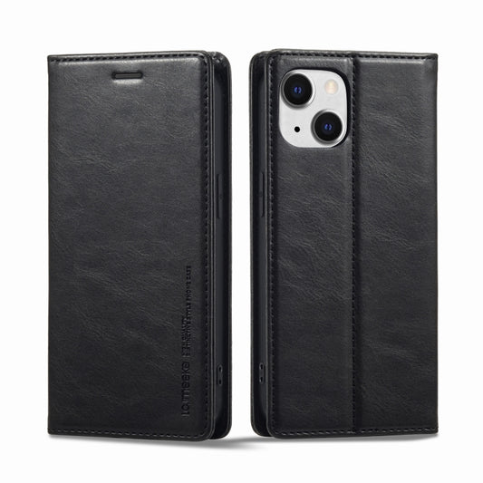 For iPhone 13 Mini LC.IMEEKE RFID Anti-theft Leather Phone Case(Black) - iPhone 13 mini Cases by LC.IMEEKE | Online Shopping UK | buy2fix