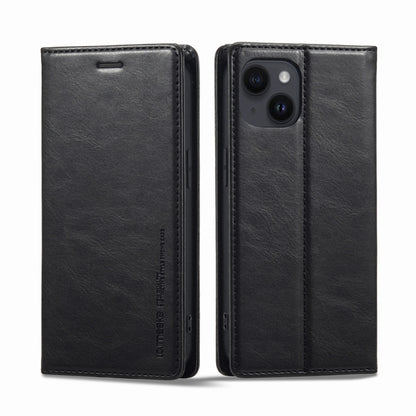 For iPhone 14 Plus LC.IMEEKE RFID Anti-theft Leather Phone Case(Black) - iPhone 14 Plus Cases by LC.IMEEKE | Online Shopping UK | buy2fix