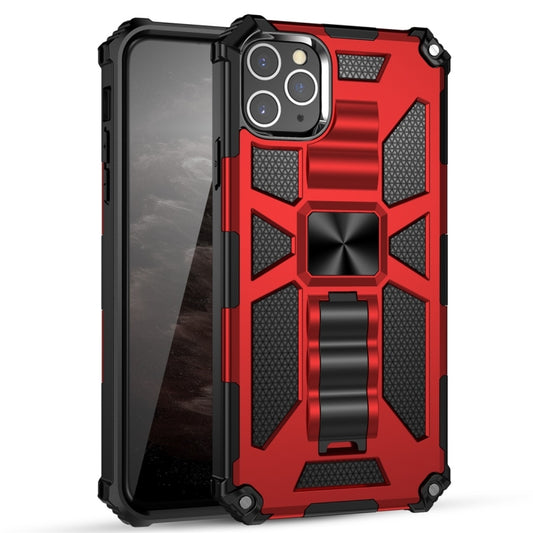 For iPhone 11 Pro Max Armor Shockproof TPU + PC Magnetic Protective Case with Holder(Red) by buy2fix