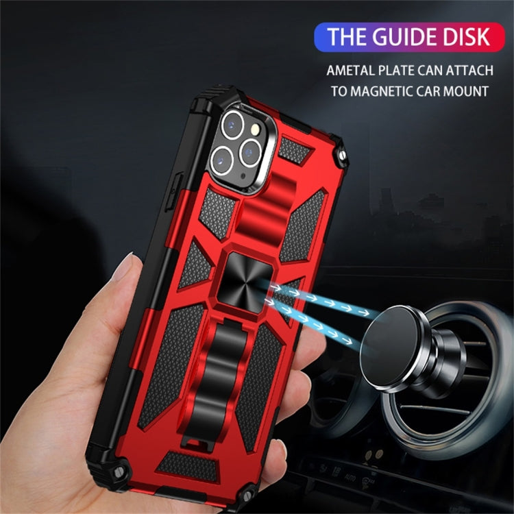 For iPhone 11 Pro Max Armor Shockproof TPU + PC Magnetic Protective Case with Holder(Red) by buy2fix