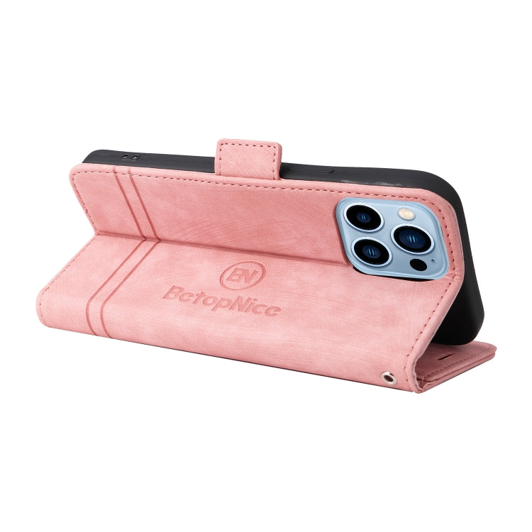 For iPhone 13 Pro Max BETOPNICE Dual-side Buckle Leather Phone Case(Pink) - iPhone 13 Pro Max Cases by BETOPNICE | Online Shopping UK | buy2fix
