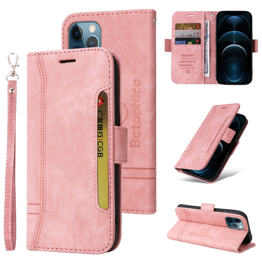 For iPhone 12 mini BETOPNICE Dual-side Buckle Leather Phone Case(Pink) - iPhone 12 mini Cases by BETOPNICE | Online Shopping UK | buy2fix
