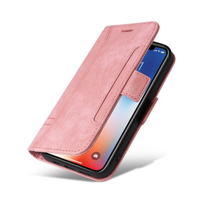 For iPhone X / XS BETOPNICE Dual-side Buckle Leather Phone Case(Pink) - More iPhone Cases by BETOPNICE | Online Shopping UK | buy2fix
