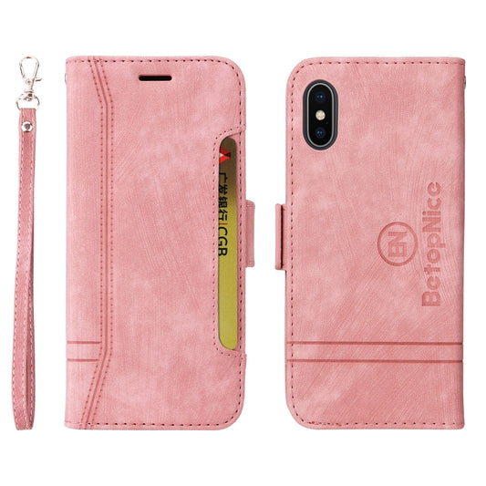 For iPhone XR BETOPNICE Dual-side Buckle Leather Phone Case(Pink) - More iPhone Cases by BETOPNICE | Online Shopping UK | buy2fix