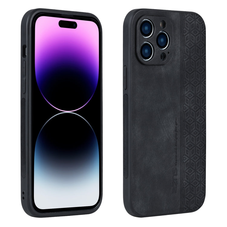 For iPhone 14 Pro Max AZNS 3D Embossed Skin Feel Phone Case(Black) - iPhone 14 Pro Max Cases by AZNS | Online Shopping UK | buy2fix