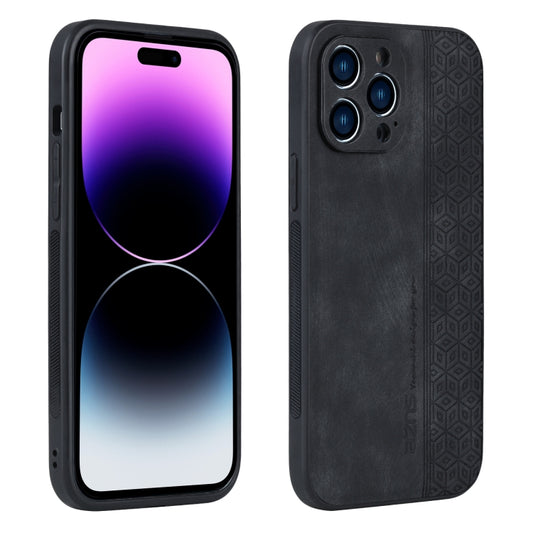 For iPhone 14 Pro Max AZNS 3D Embossed Skin Feel Phone Case(Black) - iPhone 14 Pro Max Cases by AZNS | Online Shopping UK | buy2fix