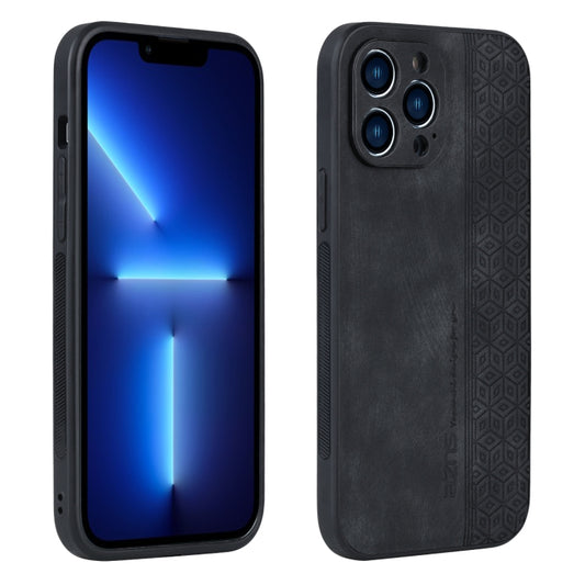 For iPhone 13 Pro Max AZNS 3D Embossed Skin Feel Phone Case(Black) - iPhone 13 Pro Max Cases by AZNS | Online Shopping UK | buy2fix