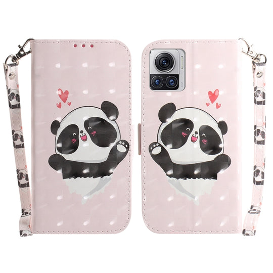 For Motorola Moto X30 Pro 5G / Edge 30 Ultra 5G 3D Colored Horizontal Flip Leather Phone Case(Heart Panda)