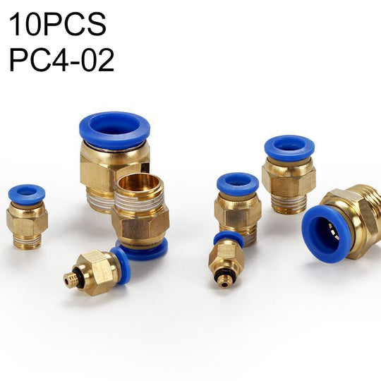 PC4-02 LAIZE 10pcs PC Male Thread Straight Pneumatic Quick Fitting Connector