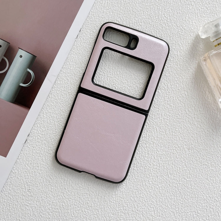 For Motorola Moto Razr 2022 Cowhide Texture PU Phone Case(Pink) by buy2fix