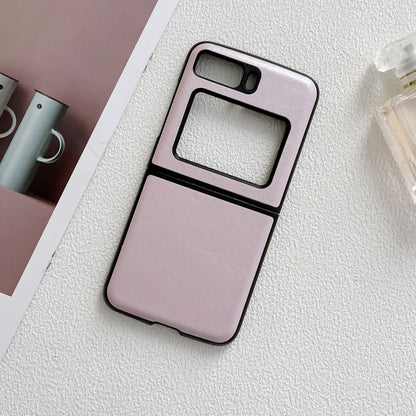 For Motorola Moto Razr 2022 Cowhide Texture PU Phone Case(Pink) by buy2fix