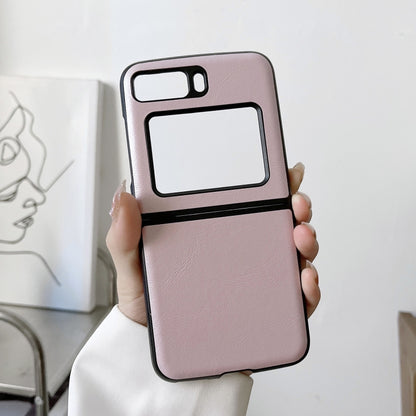 For Motorola Moto Razr 2022 Cowhide Texture PU Phone Case(Pink) by buy2fix