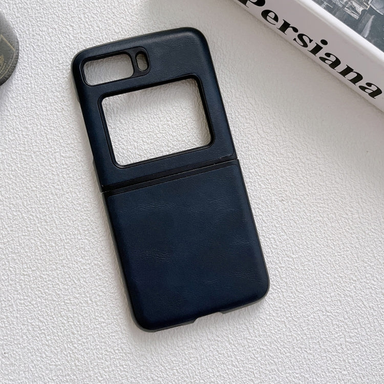 For Motorola Moto Razr 2022 Cowhide Texture PU Phone Case(Blue) by buy2fix