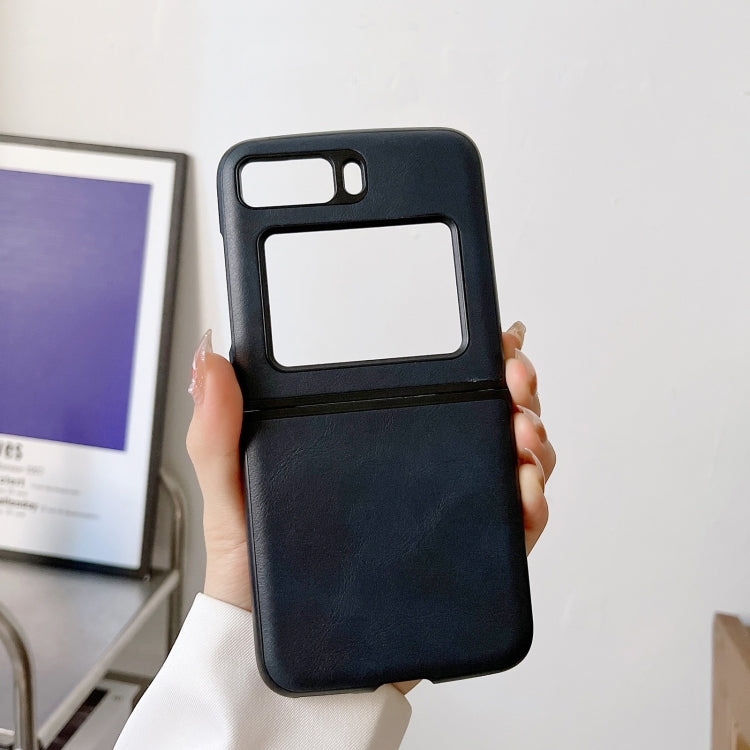 For Motorola Moto Razr 2022 Cowhide Texture PU Phone Case(Blue) by buy2fix