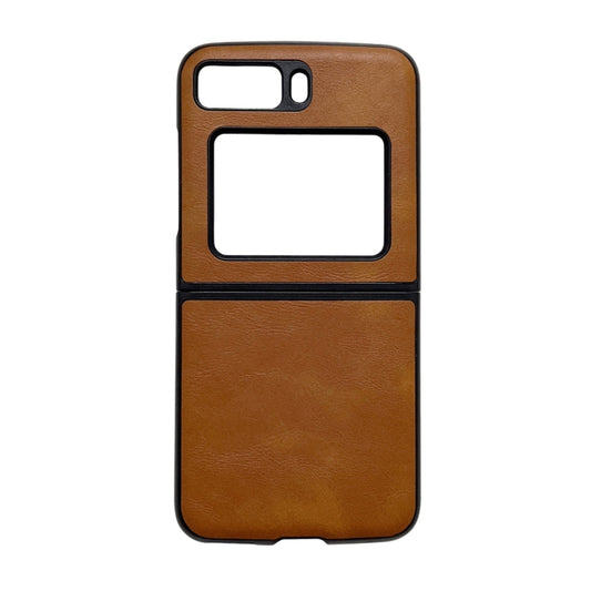 For Motorola Moto Razr 2022 Cowhide Texture PU Phone Case(Brown) by buy2fix