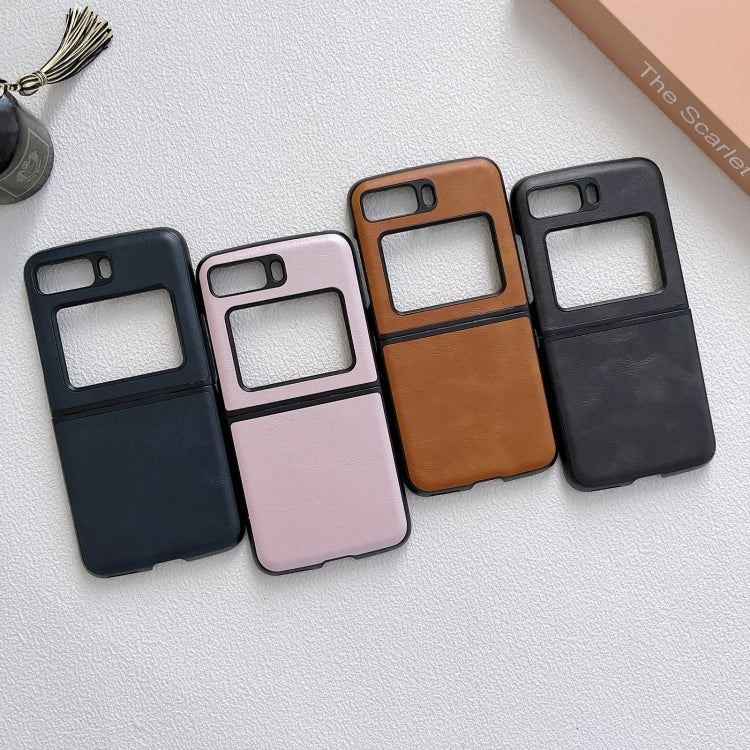 For Motorola Moto Razr 2022 Cowhide Texture PU Phone Case(Black) by buy2fix