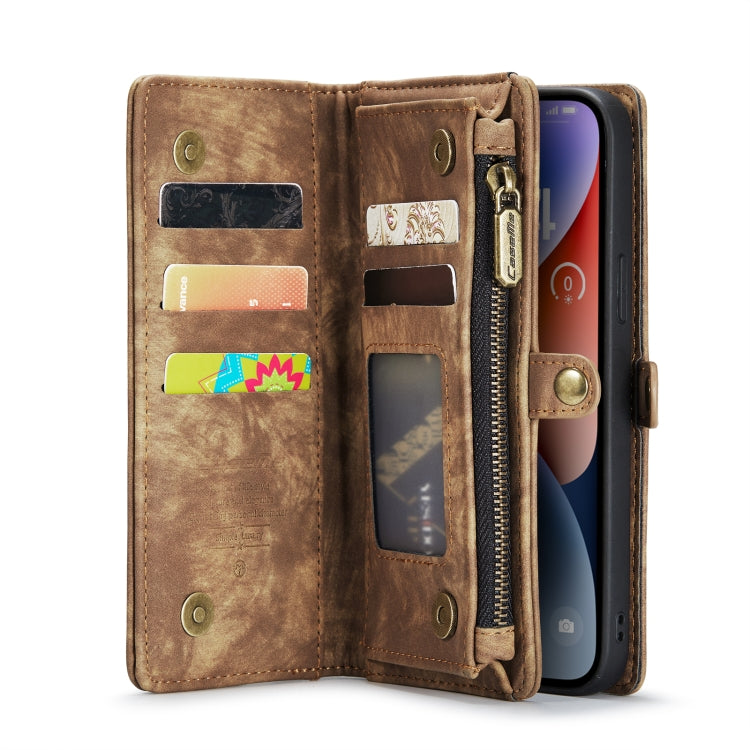 For iPhone 14 CaseMe 008 Detachable Multifunctional Leather Phone Case(Brown) - iPhone 14 Cases by CaseMe | Online Shopping UK | buy2fix