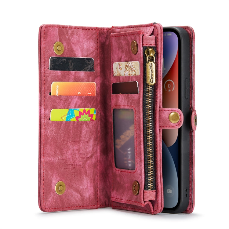 For iPhone 14 CaseMe 008 Detachable Multifunctional Leather Phone Case(Red) - iPhone 14 Cases by CaseMe | Online Shopping UK | buy2fix
