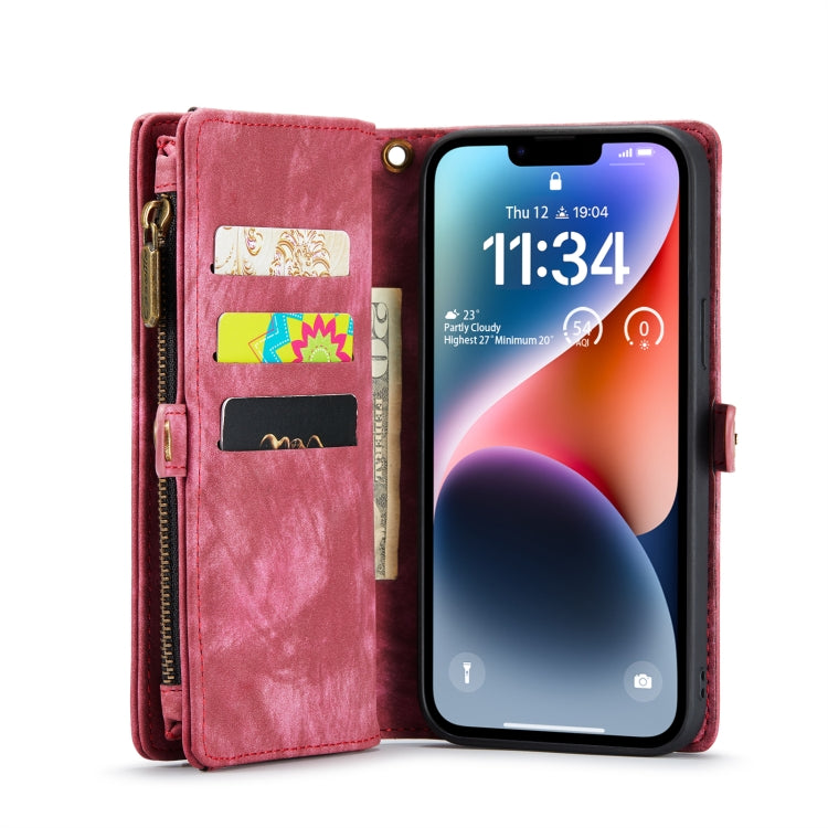 For iPhone 14 CaseMe 008 Detachable Multifunctional Leather Phone Case(Red) - iPhone 14 Cases by CaseMe | Online Shopping UK | buy2fix