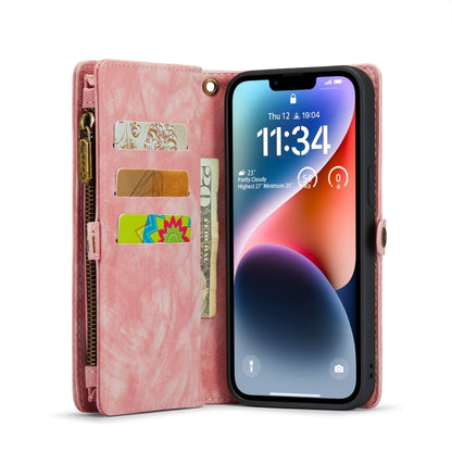 For iPhone 14 Plus CaseMe 008 Detachable Multifunctional Leather Phone Case(Pink) - iPhone 14 Cases by CaseMe | Online Shopping UK | buy2fix