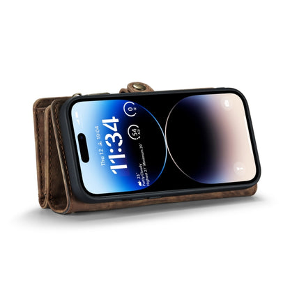 For iPhone 14 Pro CaseMe 008 Detachable Multifunctional Leather Phone Case(Brown) - iPhone 14 Pro Cases by CaseMe | Online Shopping UK | buy2fix