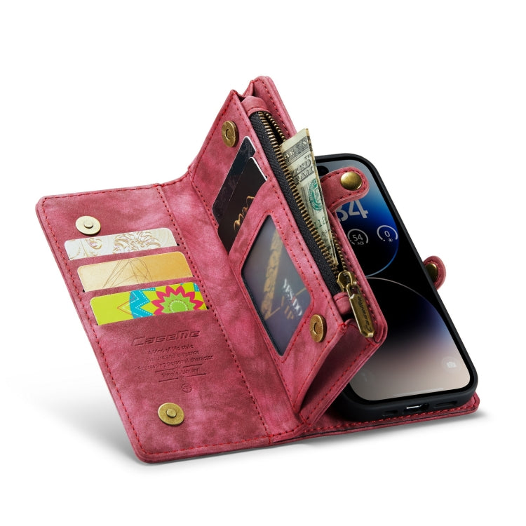 For iPhone 14 Pro CaseMe 008 Detachable Multifunctional Leather Phone Case(Red) - iPhone 14 Pro Cases by CaseMe | Online Shopping UK | buy2fix