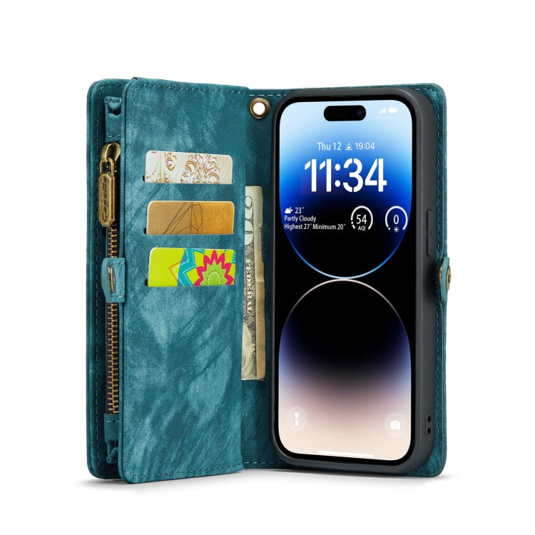 For iPhone 14 Pro CaseMe 008 Detachable Multifunctional Leather Phone Case(Blue) - iPhone 14 Pro Cases by CaseMe | Online Shopping UK | buy2fix