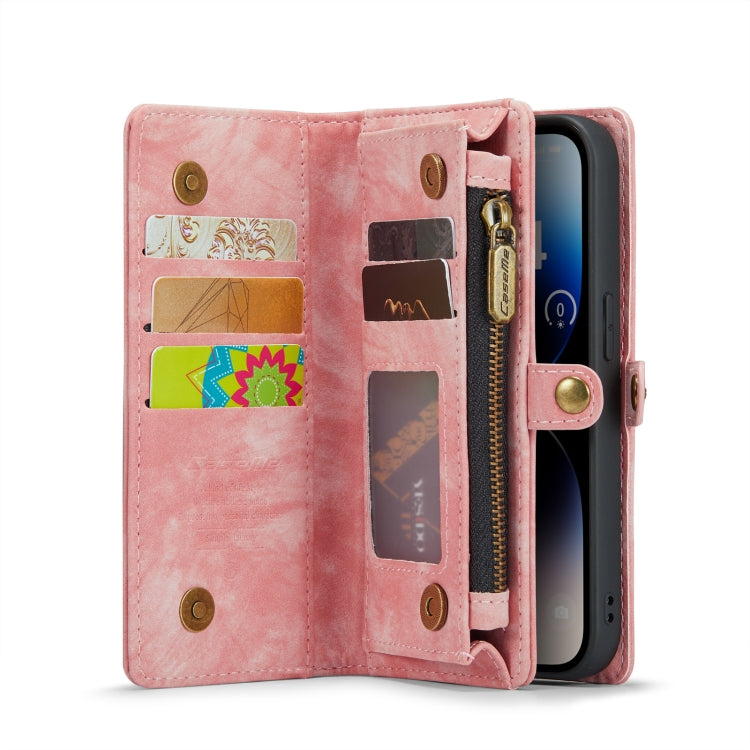 For iPhone 14 Pro CaseMe 008 Detachable Multifunctional Leather Phone Case(Pink) - iPhone 14 Pro Cases by CaseMe | Online Shopping UK | buy2fix