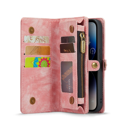 For iPhone 14 Pro CaseMe 008 Detachable Multifunctional Leather Phone Case(Pink) - iPhone 14 Pro Cases by CaseMe | Online Shopping UK | buy2fix