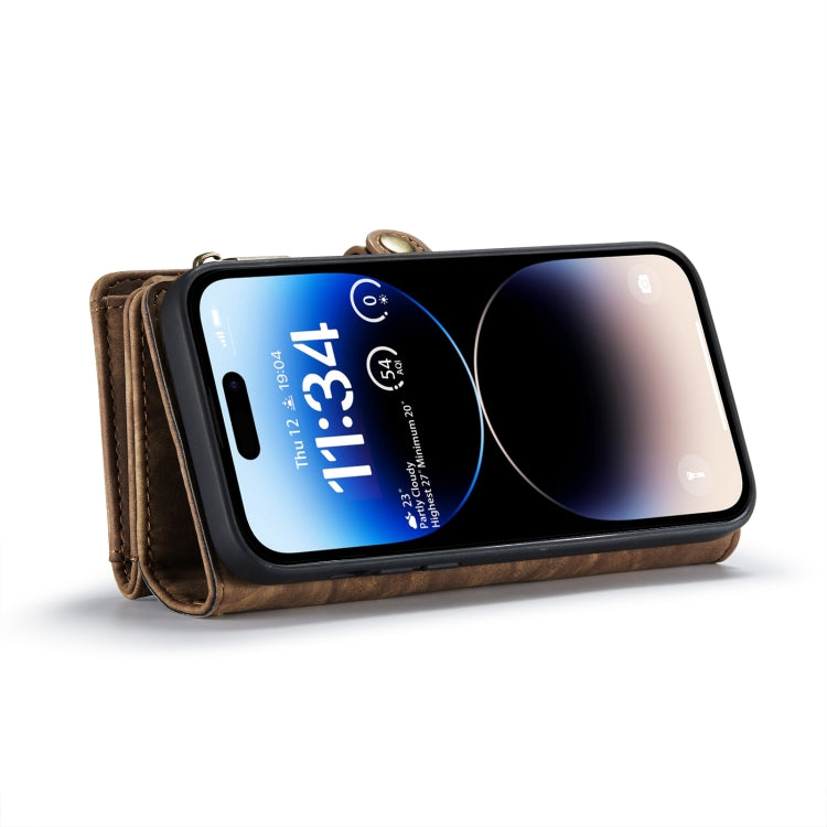 For iPhone 14 Pro Max CaseMe 008 Detachable Multifunctional Leather Phone Case(Brown) - iPhone 14 Pro Max Cases by CaseMe | Online Shopping UK | buy2fix
