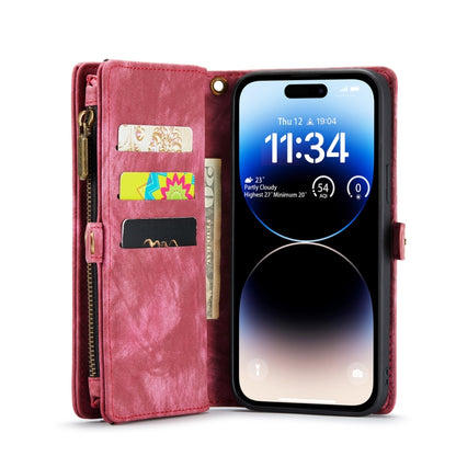 For iPhone 14 Pro Max CaseMe 008 Detachable Multifunctional Leather Phone Case(Red) - iPhone 14 Pro Max Cases by CaseMe | Online Shopping UK | buy2fix