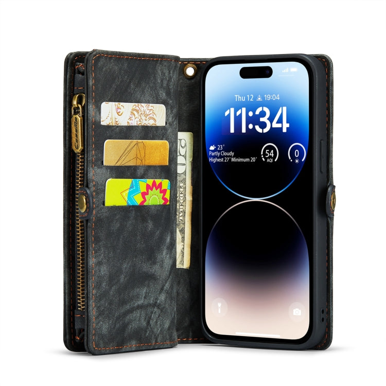 For iPhone 14 Pro Max CaseMe 008 Detachable Multifunctional Leather Phone Case(Black) - iPhone 14 Pro Max Cases by CaseMe | Online Shopping UK | buy2fix