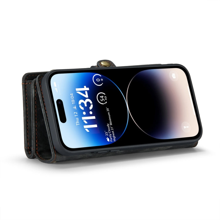 For iPhone 14 Pro Max CaseMe 008 Detachable Multifunctional Leather Phone Case(Black) - iPhone 14 Pro Max Cases by CaseMe | Online Shopping UK | buy2fix