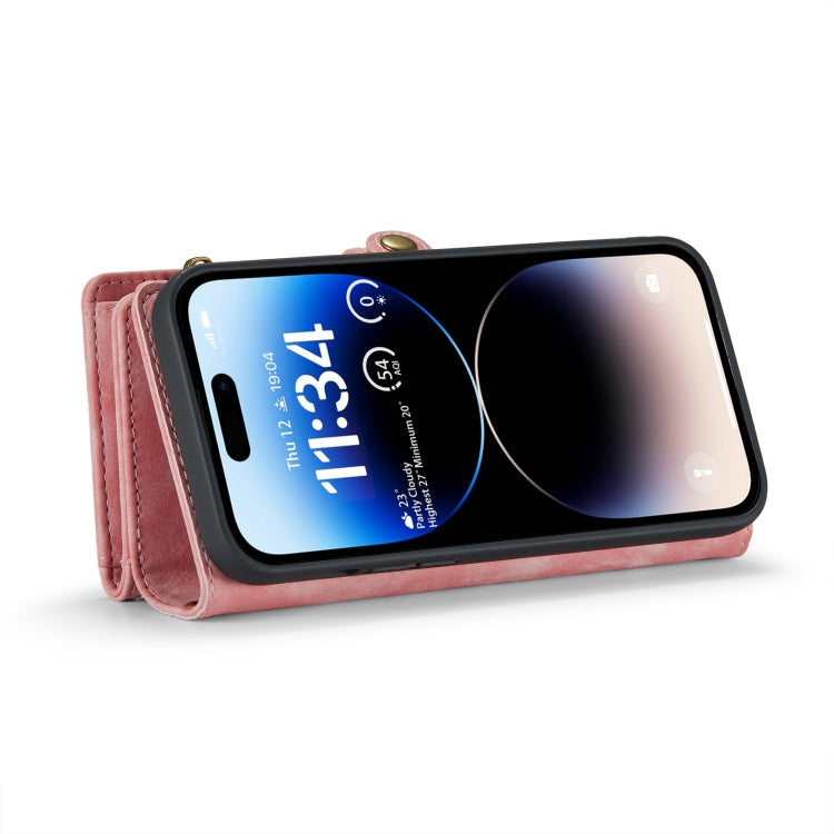 For iPhone 14 Pro Max CaseMe 008 Detachable Multifunctional Leather Phone Case(Pink) - iPhone 14 Pro Max Cases by CaseMe | Online Shopping UK | buy2fix