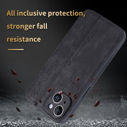 For iPhone 14 AZNS 3D Embossed Skin Feel Phone Case(Black) - iPhone 14 Cases by AZNS | Online Shopping UK | buy2fix