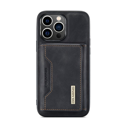 For iPhone 14 Pro Max DG.MING M2 Series 3-Fold Card Bag Leather Case(Black) - iPhone 14 Pro Max Cases by DG.MING | Online Shopping UK | buy2fix