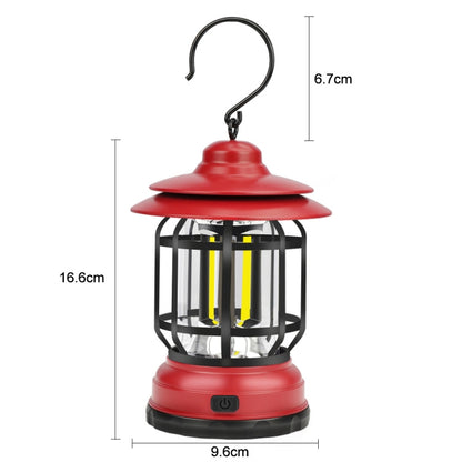Portable Retro Hanging Lamp Lantern Camping Tent Light, Type:USB Charging(Black) by buy2fix