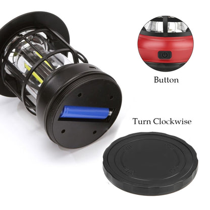 Portable Retro Hanging Lamp Lantern Camping Tent Light, Type:USB Charging(Black) by buy2fix