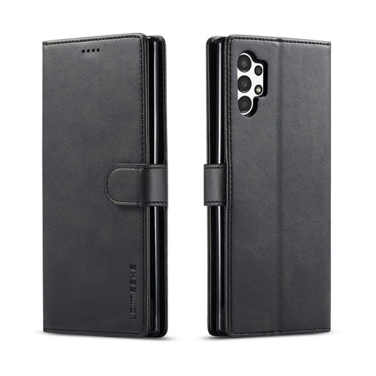 For Samsung Galaxy A13 4G/5G/A04/A04s LC.IMEEKE Calf Texture Leather Phone Case(Black)