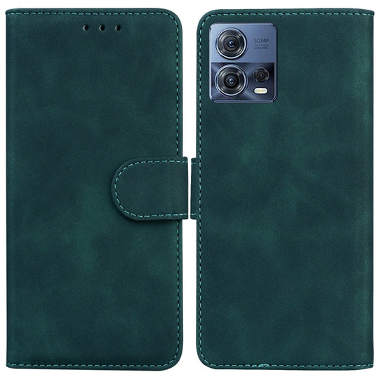 For Motorola Moto S30 Pro 5G / Edge 30 Fusion Skin Feel Pure Color Flip Leather Phone Case(Green)